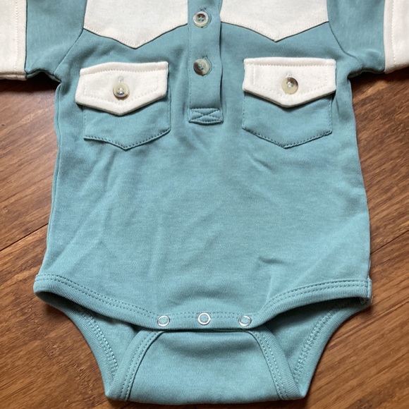 NWOT Kate Quinn Short Sleeve Wester Style Cotton Onesie 0-3 Months - Picture 6 of 7